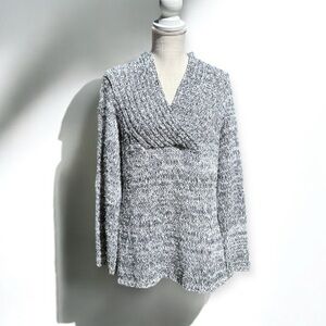 🌻Willow Black & White Heathered Heavy Weight Knit Sweater Size Small